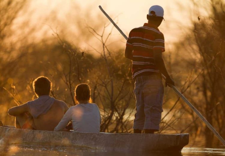 Mokoro canoe on the Okavango Delta