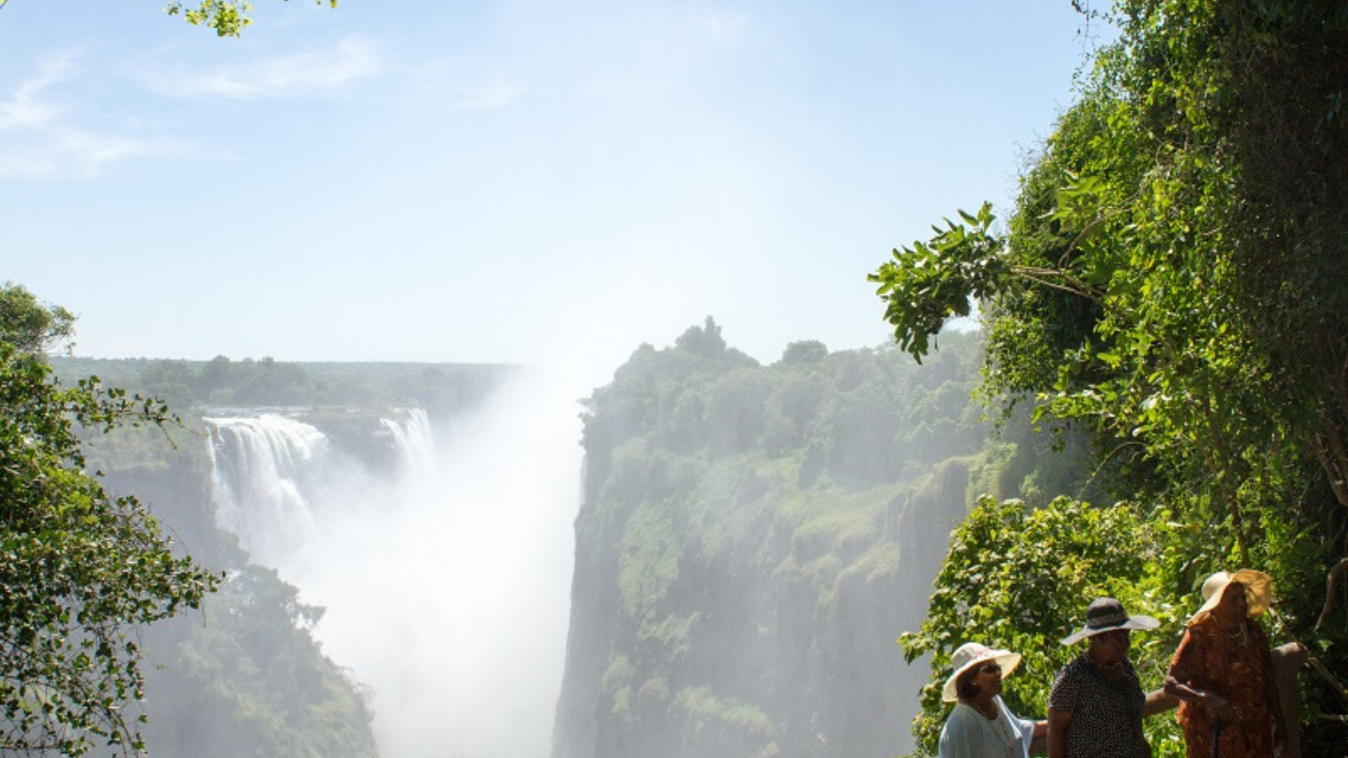 guests enjoying a guided tour of victoria falls